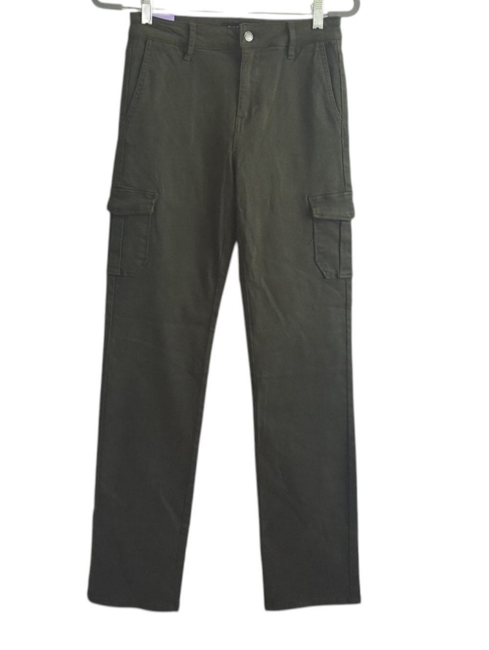 Well Worn Dark Green Soft High-rise Cargo Pant With Pockets Size 4/27 NWT